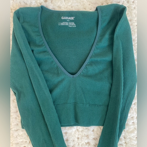 Garage Long Sleeve Seamless Top - Dark Green - Picture 5 of 7